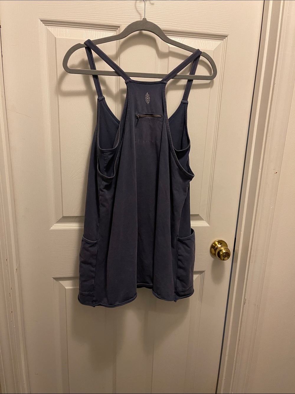 Free People Navy Racerback Romper with Pockets - Picture 4 of 5